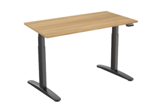 1010.09 – Elektrisch zit-sta bureau met Honey Castello Oak Bureaublad | 160 x 80 cm