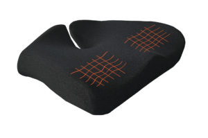 1345 – Ergonomisch Zitkussen – Staartbeenkussen | Traagschuim | Anti-slip onderkant | Draagband | Zwart