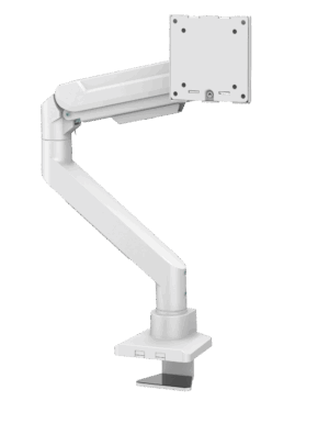 1764.01 – Monitor Arm met Gasveer | Heavy Duty | 17-49 Inch |  Arm lengte 55 cm | Bureauklem + Bladdoorvoer | Wit